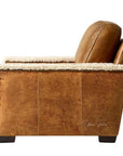 Austin Brown Benchmade Aniline Leather Club Chair With Shearing Trim - Uptown Sebastian