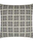 Bond Meteorite Plaid Check Grey Large Throw Pillow With Insert - Uptown Sebastian