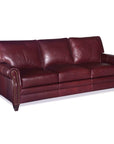 Burgundy Leather Sofa 3 Seater Leather Couch American Made - Uptown Sebastian