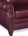Burgundy Leather Sofa 3 Seater Leather Couch American Made - Uptown Sebastian