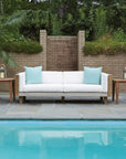 Lloyd Flanders Catalina Wicker 90" Sofa Teak Tables Made USA