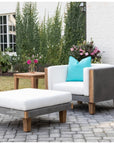 Lloyd Flanders Catalina Wicker Lounge Chair Ottoman & Teak Table