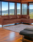 Cheviot Leather Left Arm Sectional with Chaise Made to Order - Uptown Sebastian