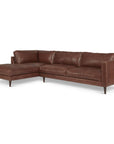 Cheviot Leather Right Arm Sectional with Chaise Made to Order - Uptown Sebastian