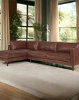 Cheviot Leather Right Arm Sectional with Chaise Made to Order - Uptown Sebastian