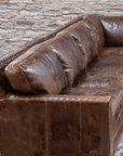 Uptown Sebastian Colorado Tan Grain Leather Couch High Back Made USA - American Made Leather