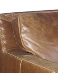 Colorado Tan Top Grain Leather Couch High Back Made In USA - Uptown Sebastian