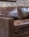 Colorado Tan Top Grain Leather Couch High Back Made In USA - Uptown Sebastian