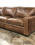 Colorado Tan Top Grain Leather Couch High Back Made In USA - Uptown Sebastian
