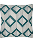 Dublin Peacock Geometric Turquoise Teal Large Throw Pillow With Insert - Uptown Sebastian