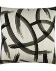 Enso Zinc Abstract Black Grey Large Throw Pillow With Insert - Uptown Sebastian