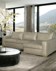 Fairview Custom Leather Sectional Sofa - LShaped Left or Right Facing Chaise - Uptown Sebastian
