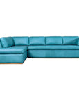 Goldenrod Nubuck Leather Sectional With Chaise Made to Order - Uptown Sebastian