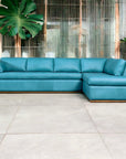Goldenrod Nubuck Leather Sectional With Chaise Made to Order - Uptown Sebastian