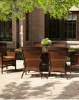 Lloyd Flanders Grand Traverse Outdoor Oval Dining Table Umbrella Hole