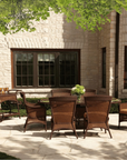 Lloyd Flanders Grand Traverse Outdoor Oval Dining Table Umbrella Hole