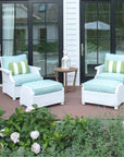 Lloyd Flanders Hamptons Outdoor Wicker 2 Lounge Chair Set Ottomans