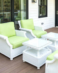 Hamptons Outdoor Wicker 4 Lounge Chair Set With 2 Side Tables - Uptown Sebastian