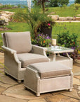Hamptons Outdoor Wicker Lounge Chair Set With Side Table Lloyd Flanders - Uptown Sebastian