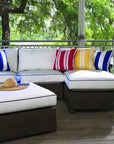 Hamptons Outdoor Wicker Small Chaise Sectional With Ottoman Lloyd Flanders - Uptown Sebastian