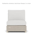 Hamptons Outdoor Wicker Small Chaise Sectional With Ottoman Lloyd Flanders - Uptown Sebastian