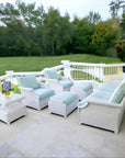 Hamptons Outdoor Wicker Sofa and Lounge Chair Set With Tables - Uptown Sebastian