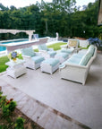 Hamptons Outdoor Wicker Sofa and Lounge Chair Set With Tables - Uptown Sebastian