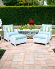 Hamptons Outdoor Wicker Sofa and Lounge Chair Set With Tables - Uptown Sebastian