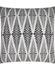D.V. Kap Jantar Charcoal Floral Black Large Throw Pillow With Insert
