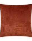 Klint Henna Geometric Copper Large Throw Pillow With Insert - Uptown Sebastian