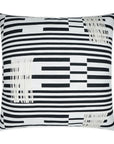Loose Ends Textured Ivory Black Large Throw Pillow With Insert - Uptown Sebastian