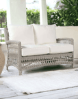 Mackinac Wicker Patio Loveseat Swivel Chair and Table Set Lloyd Flanders - Uptown Sebastian