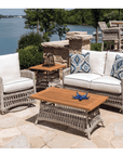 Mackinac Wicker Patio Loveseat Swivel Chair and Table Set Lloyd Flanders - Uptown Sebastian