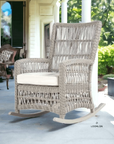 Lloyd Flanders Mackinac Wicker Rocking Porch Lounge Set Cushions