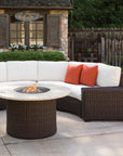 Mesa 48" Round Fire Table With Light Travertine Top Lloyd Flanders - Uptown Sebastian