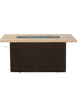 Mesa 52" Rectangular Fire Table with Gray Travertine Top Lloyd Flanders - Uptown Sebastian