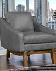 Midcentury Full Aniline Pull Up Leather Accent Chair Dutch Made to Order - Uptown Sebastian