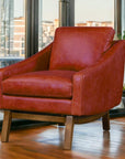 Midcentury Full Aniline Pull Up Leather Accent Chair Dutch Made to Order - Uptown Sebastian