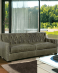 Uptown Sebastian Leather Sofa - 90 Henry Grain Leather Couch - American Made Leather