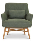 Modern Nubuck Leather Accent Chair Swell For Living Room - Uptown Sebastian