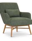 Modern Nubuck Leather Accent Chair Swell For Living Room - Uptown Sebastian