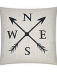 Navigation Novelty Ivory Black Large Throw Pillow With Insert - Uptown Sebastian