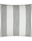 Newport Domino Stripes Nautical White Grey Large Throw Pillow With Insert - Uptown Sebastian