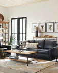 Uptown Sebastian No Regrets Grain Leather Couch High Back Made the USA
