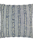 On The Fringe Textured Stripes Slate Blue Large Throw Pillow With Insert - Uptown Sebastian