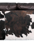 Western Style Leather & Hair On Hide Sofa Dark Brown Marshal - Uptown Sebastian