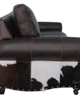 Western Style Leather & Hair On Hide Sofa Dark Brown Marshal - Uptown Sebastian