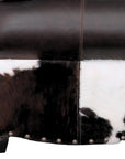 Western Style Leather & Hair On Hide Sofa Dark Brown Marshal - Uptown Sebastian