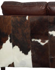 Western Style Leather & Hair On Hide Sofa Whiskey Brown Marshal - Uptown Sebastian