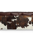 Western Style Leather & Hair On Hide Sofa Whiskey Brown Marshal - Uptown Sebastian